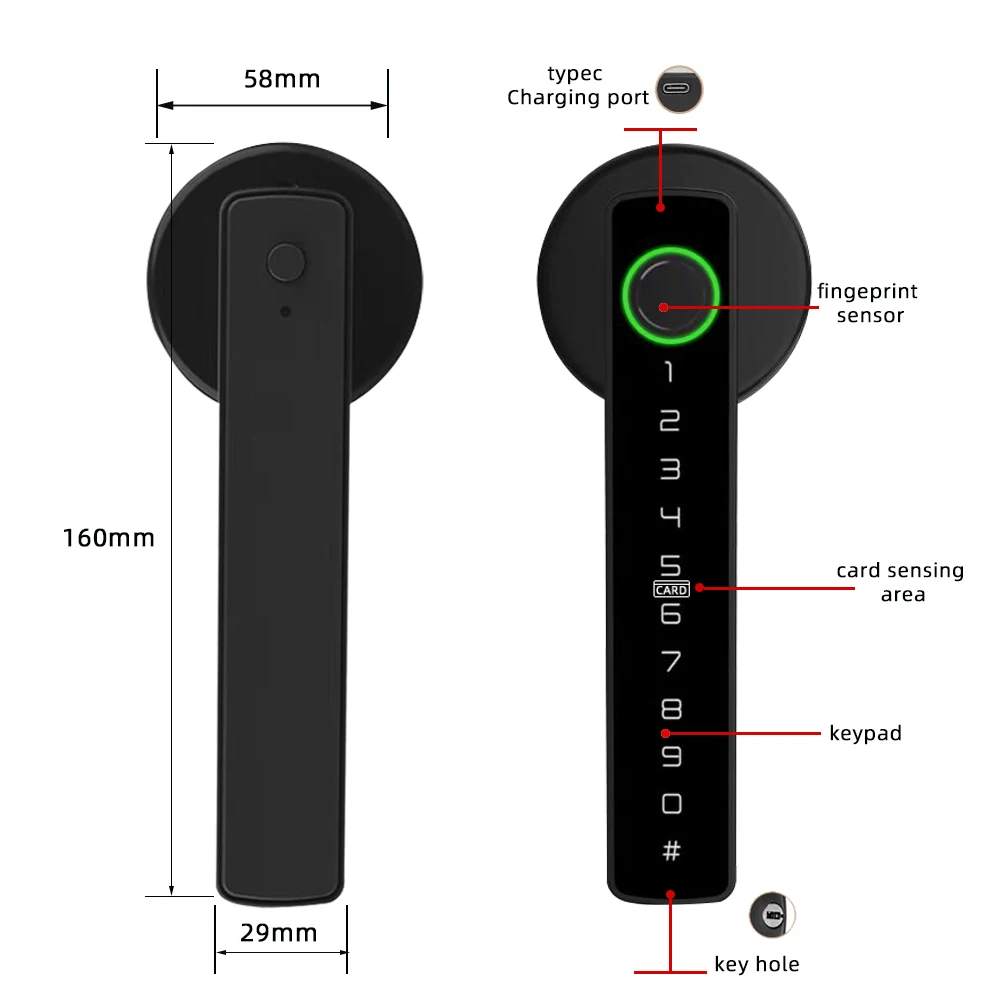 RAYKUBE M5 Smart Fingerprint Door Lock