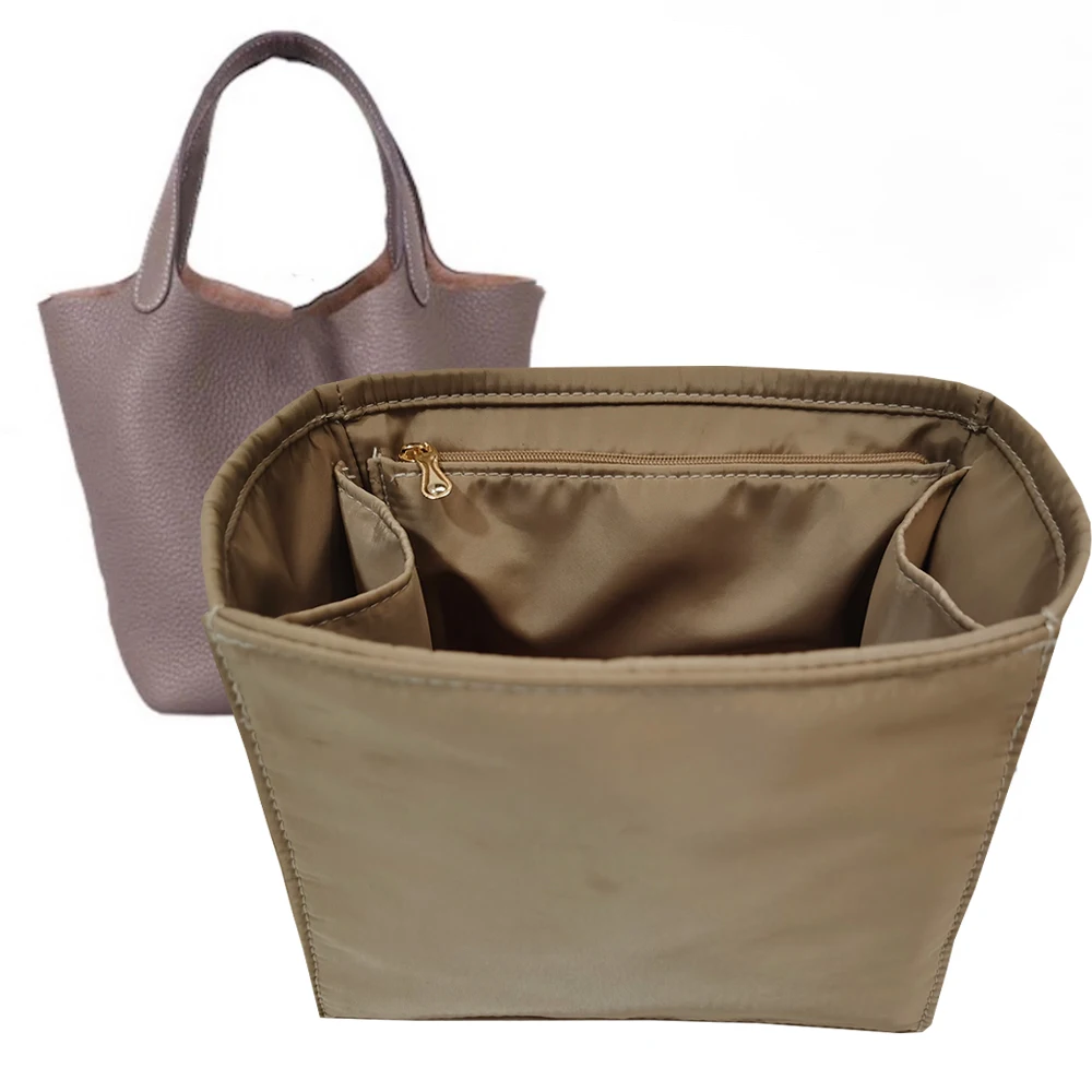 

Purse Organizer Insert Suitable Picotin 18 22 26 Tote Bag Organizer Inner Purse Portable base shaper Premium nylon (Handmade）