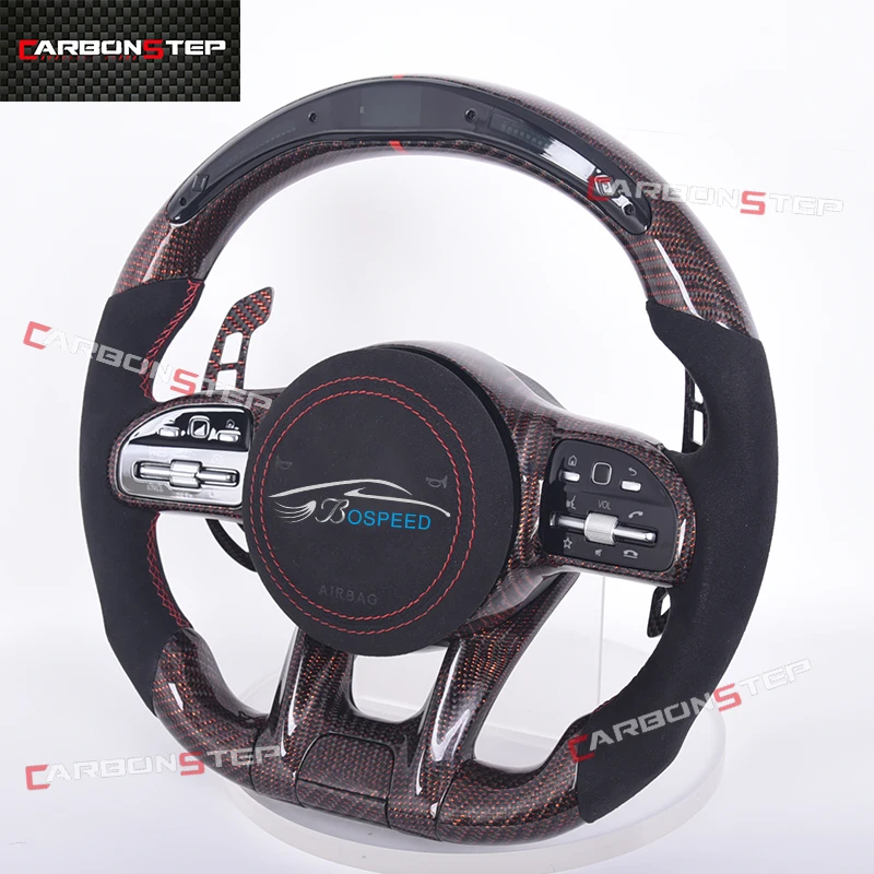 

Upgrade Leather Carbon Fiber Led Steering Wheel For Mercedes Benz W205 AMG W212 W213 CLA C300 GLE63 W220 W166 E53 45 W177 W176