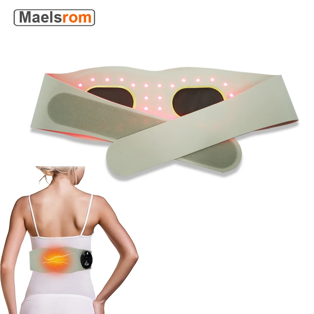 

Electric Smart Red Light Physiotherapy Heating Waist Massage Belt Hot Compress Warm Palace Abdomen Belt Relieve Pain And Fatigue