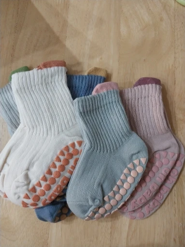 Anti-Slip Cotton Baby Socks - Rubber-Grip Toddler Socks for Boys and Girls photo review