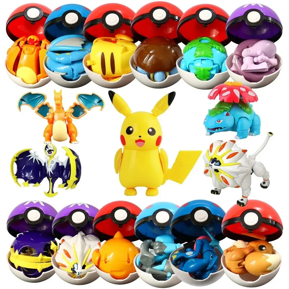 Pokemon Figures Toys Variant Ball Model Pikachu Jenny Turtle Pocket Monster Pet Anime Elf Ball Pokeball Anime Action Figure Gift