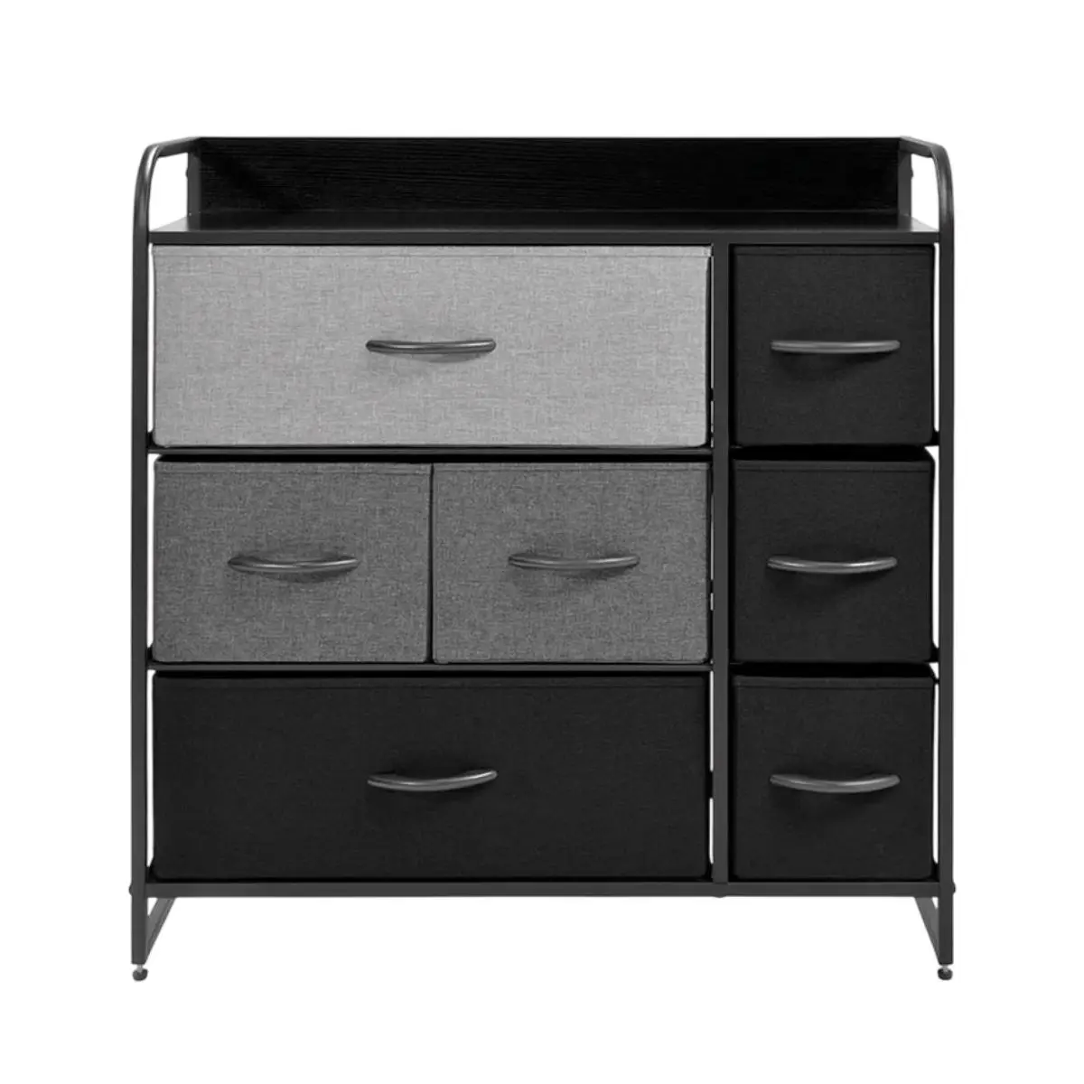 Cajonera 7 Cajones, Bluelander, 80 * 81 * 29 cm para Recámara, 3 Niveles y 1 Repisa, Cómoda Cajonera para Recámara, Estructura Acero, Cajoneras, Mueble Organizador