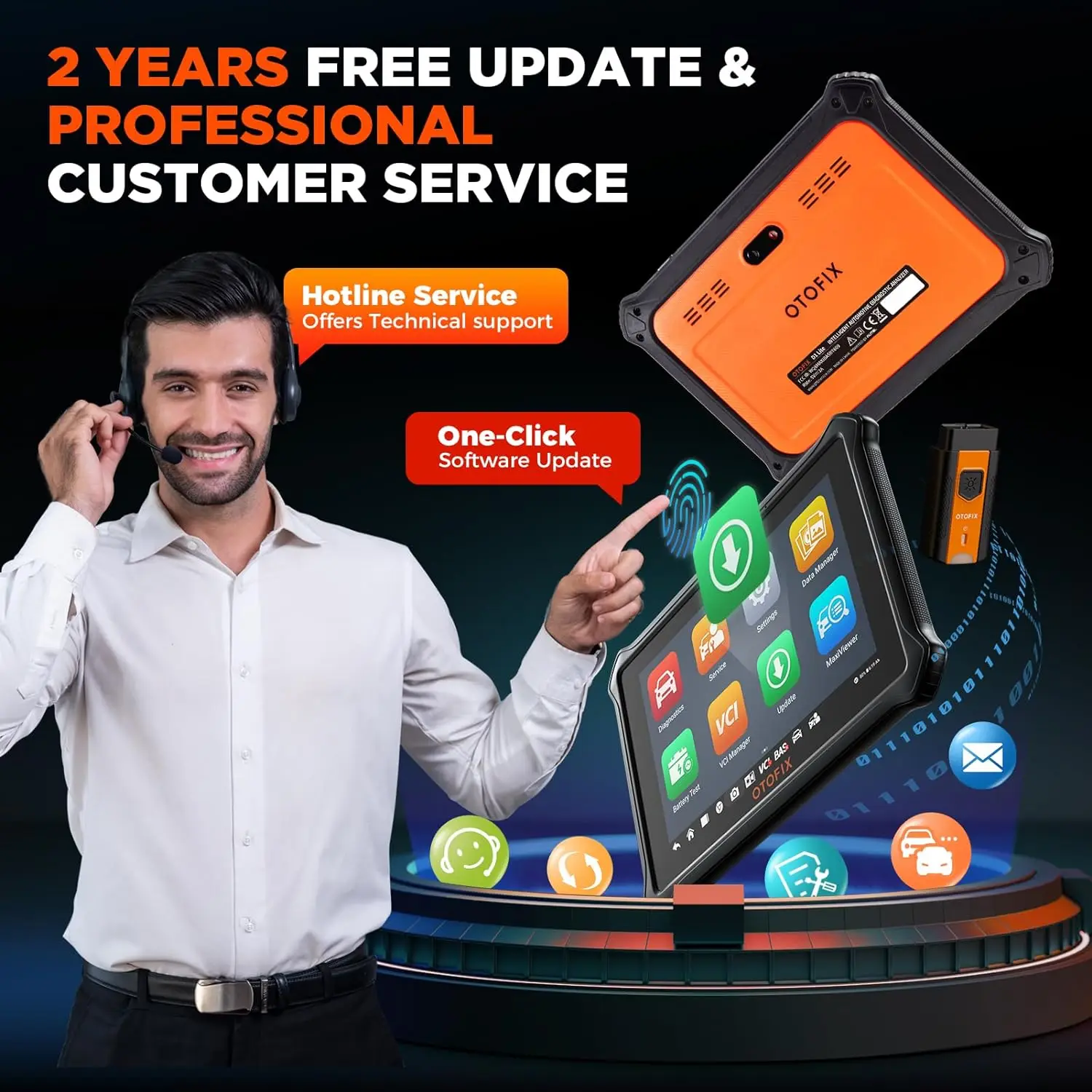 OTOFIX D1 LITE OBD2 스캐너 자동차 진단 도구, 블루투스 무선 양방향 제어, OBD 자동차 스캔 도구, 활성 테스트