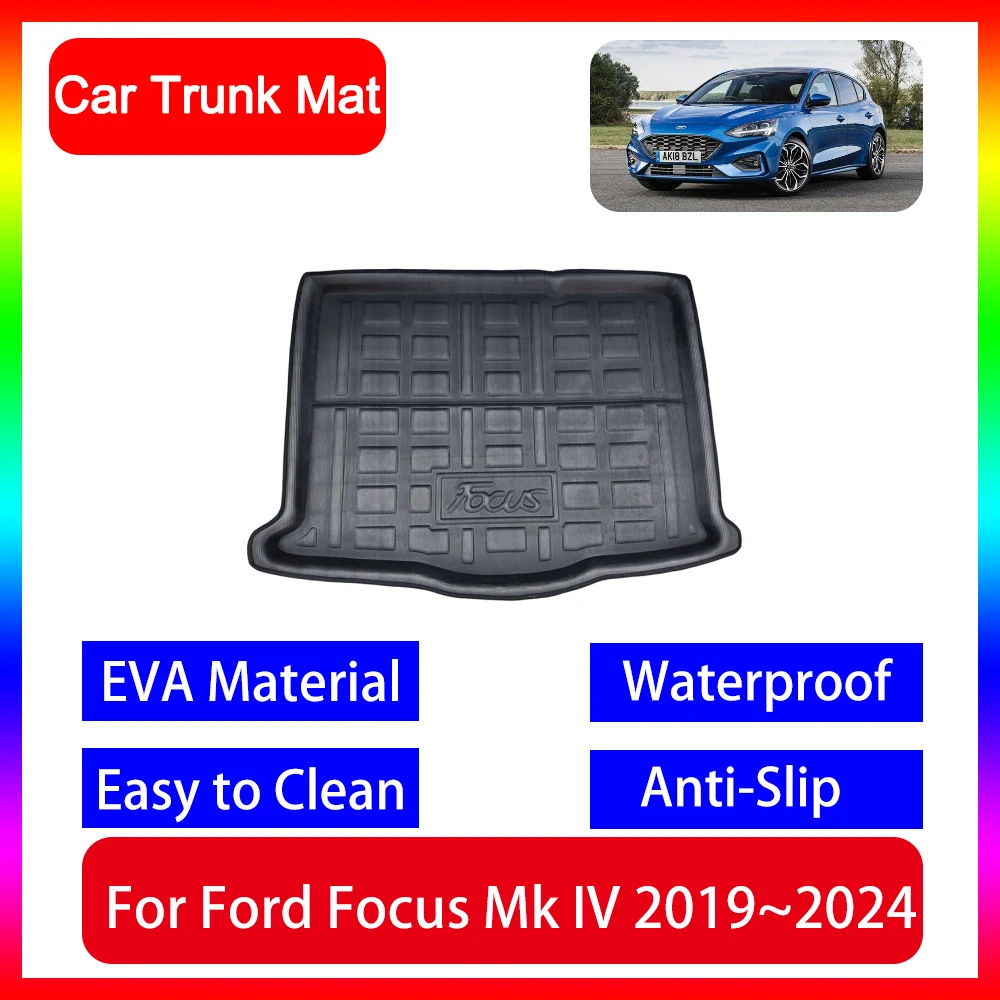 

Автомобильный коврик для багажника Ford Focus Mk IV C519 SA ST 2019 2020 2021 2022 2023 2024, автомобильный коврик для груза, водонепроницаемый Противоскользящий коврик для багажника