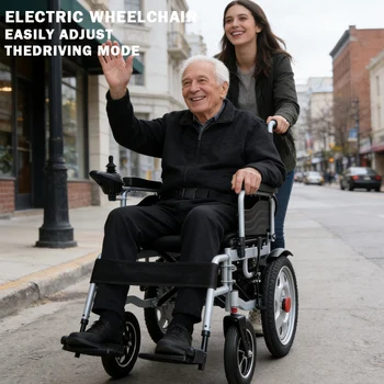 Sedia a rotelle elettrica Scooter per mobilità a quattro ruote leggero pieghevole completamente automatico intelligente per anziani disabili