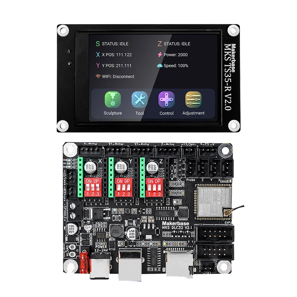 Makerbase MKS DLC32 V2.1 32bits Motherboard Offline Controller  WIFI TFT Touch Screen TS24/TS35-R For Laser Engraving Machine — view 5