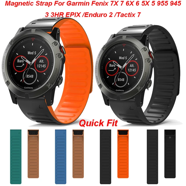 Bracelet magnétique Quickfit pour Garmin Fenix, bracelet en silicone pour  montre, 6X, 7X, 7, 6 Pro, 5X, 945, 955, EPIX, Endflats 2, Tactix 7 Pro,  26mm, 22mm - AliExpress