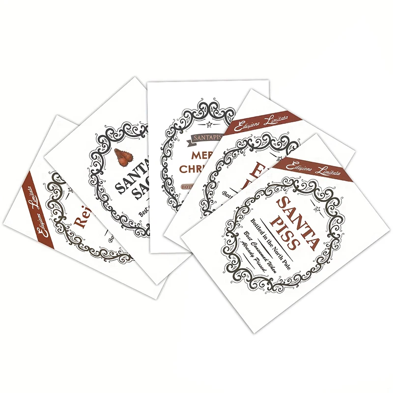 Kerststickers Zwart-witte kerstman slee