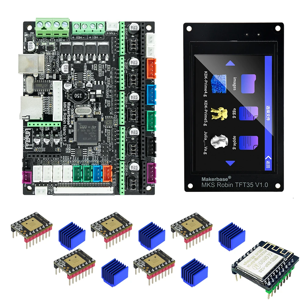Printer Control Board Mks Robin Nano V1.2 Suporte a Placa Mãe 32bit Marlin2.0 Tft 3.5 Touch Screen Makerbase3d - Imagem 3