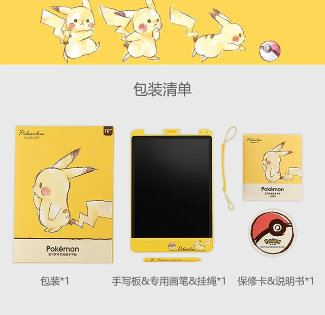 Novo pokemon pikachu eletrônico doodle almofada lcd placa de desenho tablet  crianças tela pequeno blackboard presente