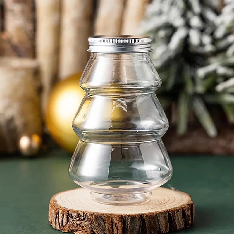 MAGICLULU 10 Bottiglie Natalizie A Forma Di Pupazzo Di Neve - Contenitori In PET Per Bevande, Succhi E Biscotti, Decorazioni Tavola Natale - 3