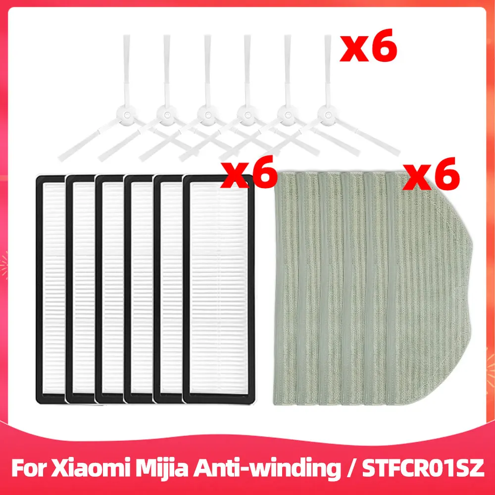 Compatível com Acessórios para Aspirador de pó Robô Xiaomi S10tstfcr01sz Escova Lateral Filtro Hepa Pano de Esfregão Peças de Reposição do Aspirador de pó Robô
