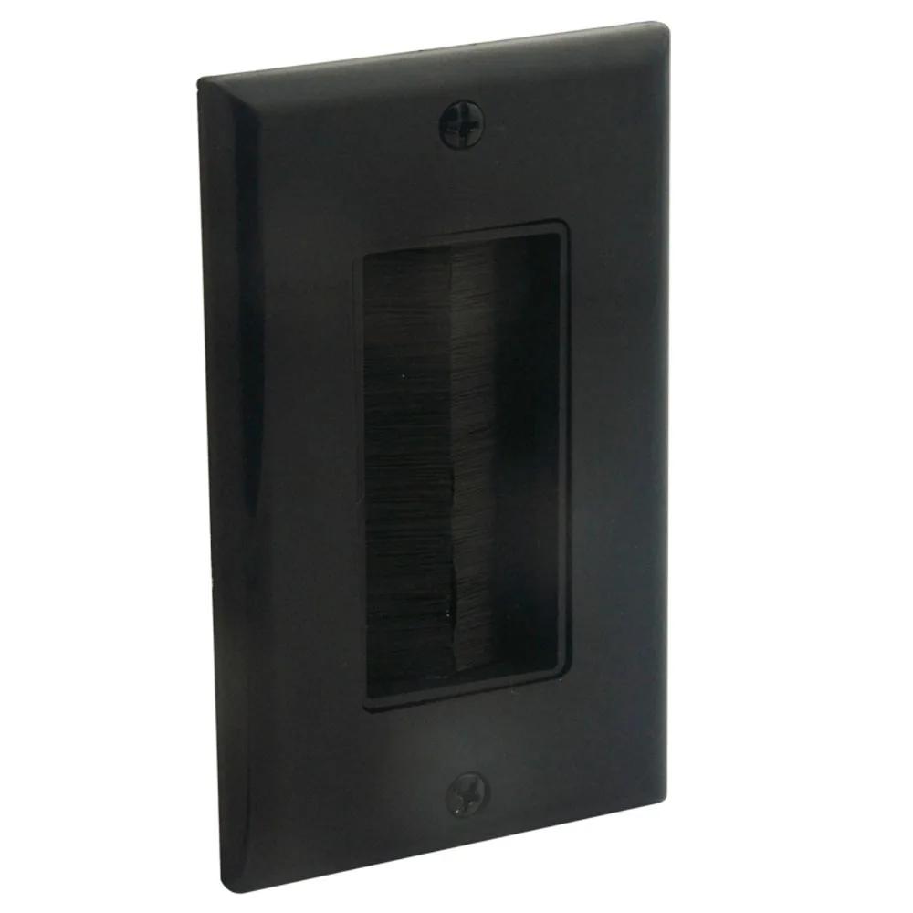 Multimedia Cable Wall Plate 1 Gang Brush Bristles Dustproof Low Voltage Multimedia Cable Wall Plate