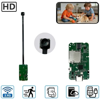 Modulo PCBA per Telecamera di Sicurezza Domestica Compatta, Design Flessibile della Lente, Scheda Circuito per Monitoraggio Remoto HD, Telecamera WiFi Fai-da-Te
