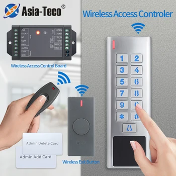 파손 방지 125Khz RFID 무선 액세스 제어 시스템, 433MHz 액세스 키패드, 원격 제어, 종료 버튼, 제어 키패드, DC12V