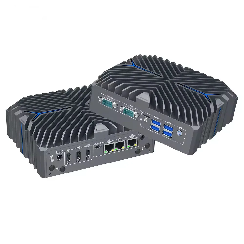 Partaker Industrial PC 14th Gen Ultra 5 125U Ultra 7 155U Win11 Pro 4K 3 x HD 3 x LAN Type-C Digital Signage Fanless AI Mini PC 4