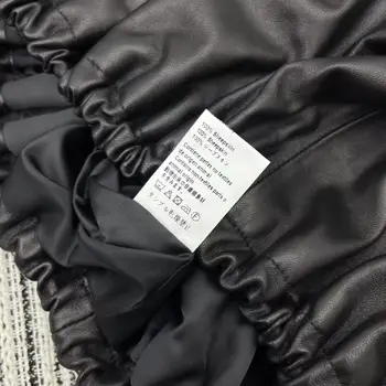 New black leather jacket for women in Spring 25 featuring zipper embroidery loose versatile sheepskin lapel genuine leather top 3