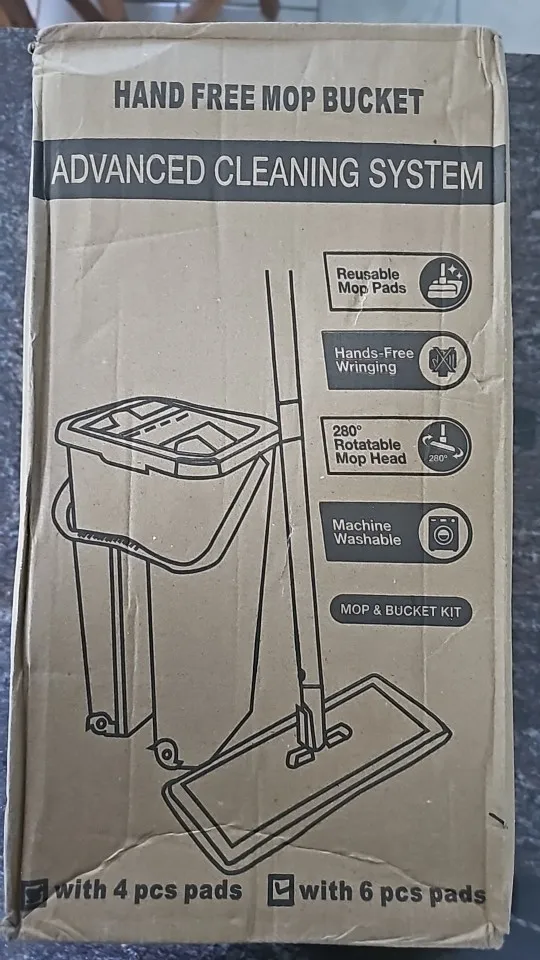 Esfregão Flat Mop IZECLEAN com Balde de 5 Litros e Microfibra de Alta Absorção e Refil Grátis photo review