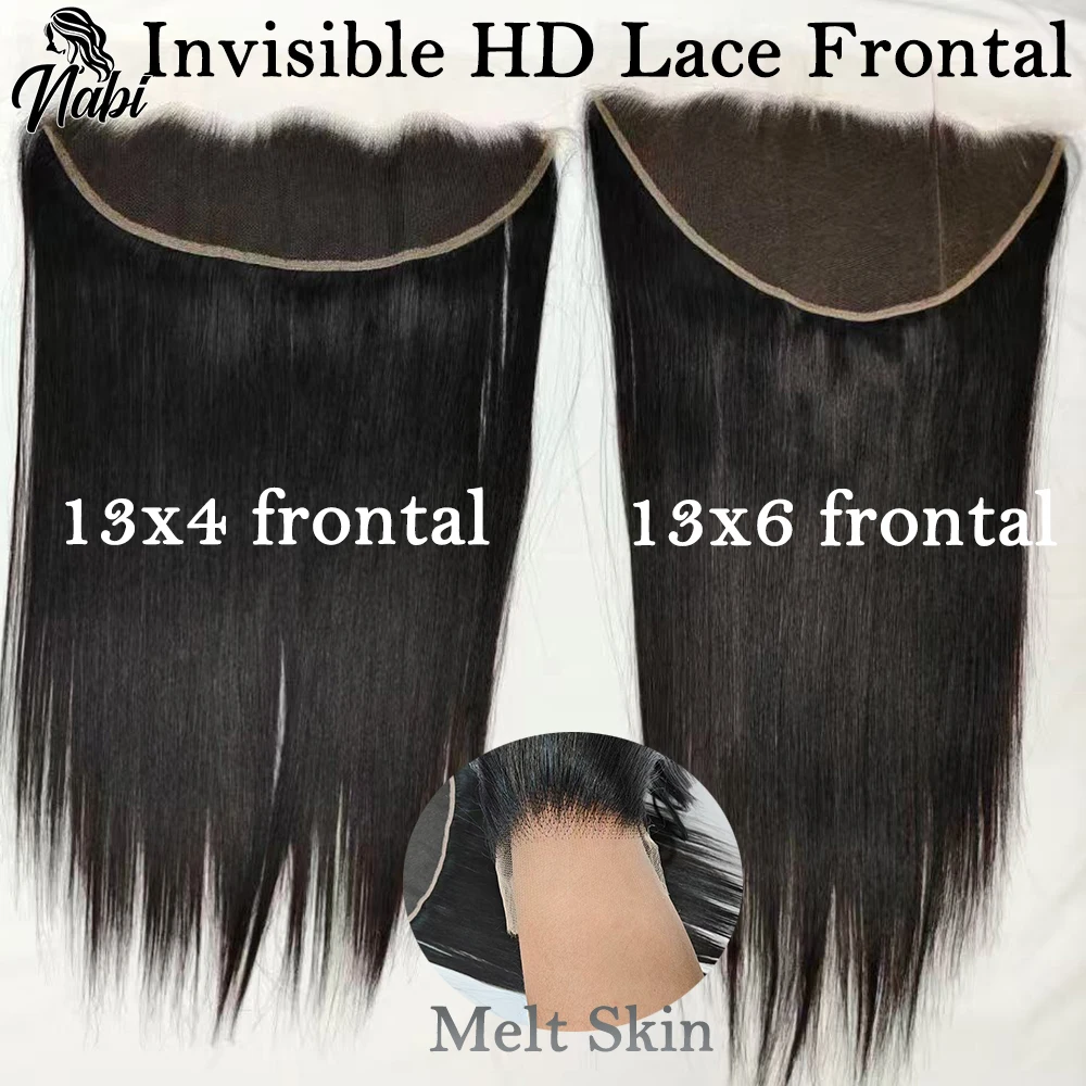 Nabi Invisible HD 13x4 Frontal Lace 13x6 Human Hair Lace Closure 2x6 5x5 Melt Skin Raw Vietnamese Human Hair For Wigs