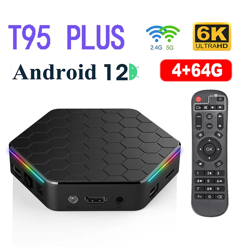 T95 plus smart tv box android 12.0 allwinner h618 smart tv caixa 4gb