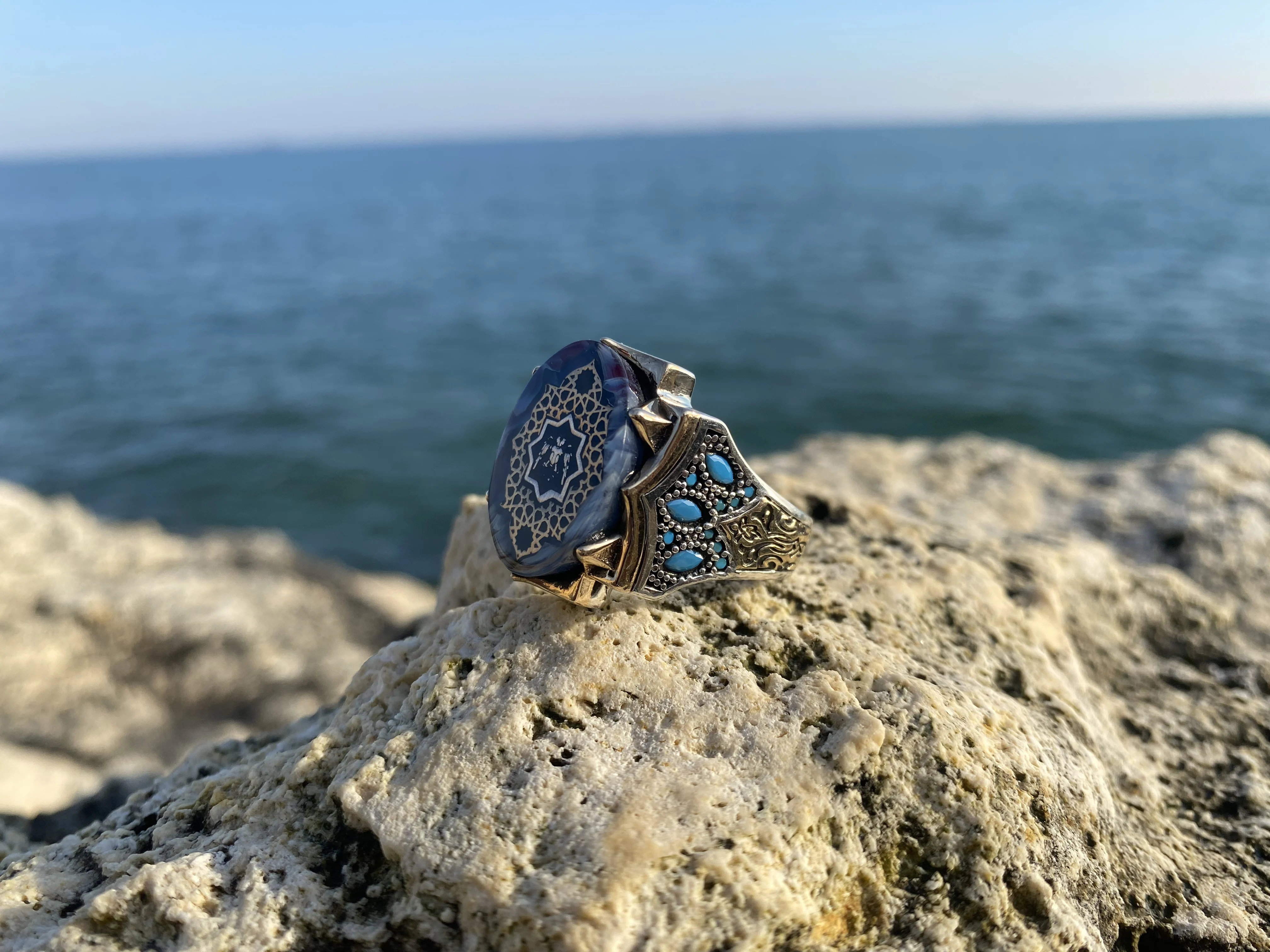 

Sultan Series - Special Desing Silver Ring With Amber Stone Fashion Turkish Premium Quality Handmade Jawelery, gift,