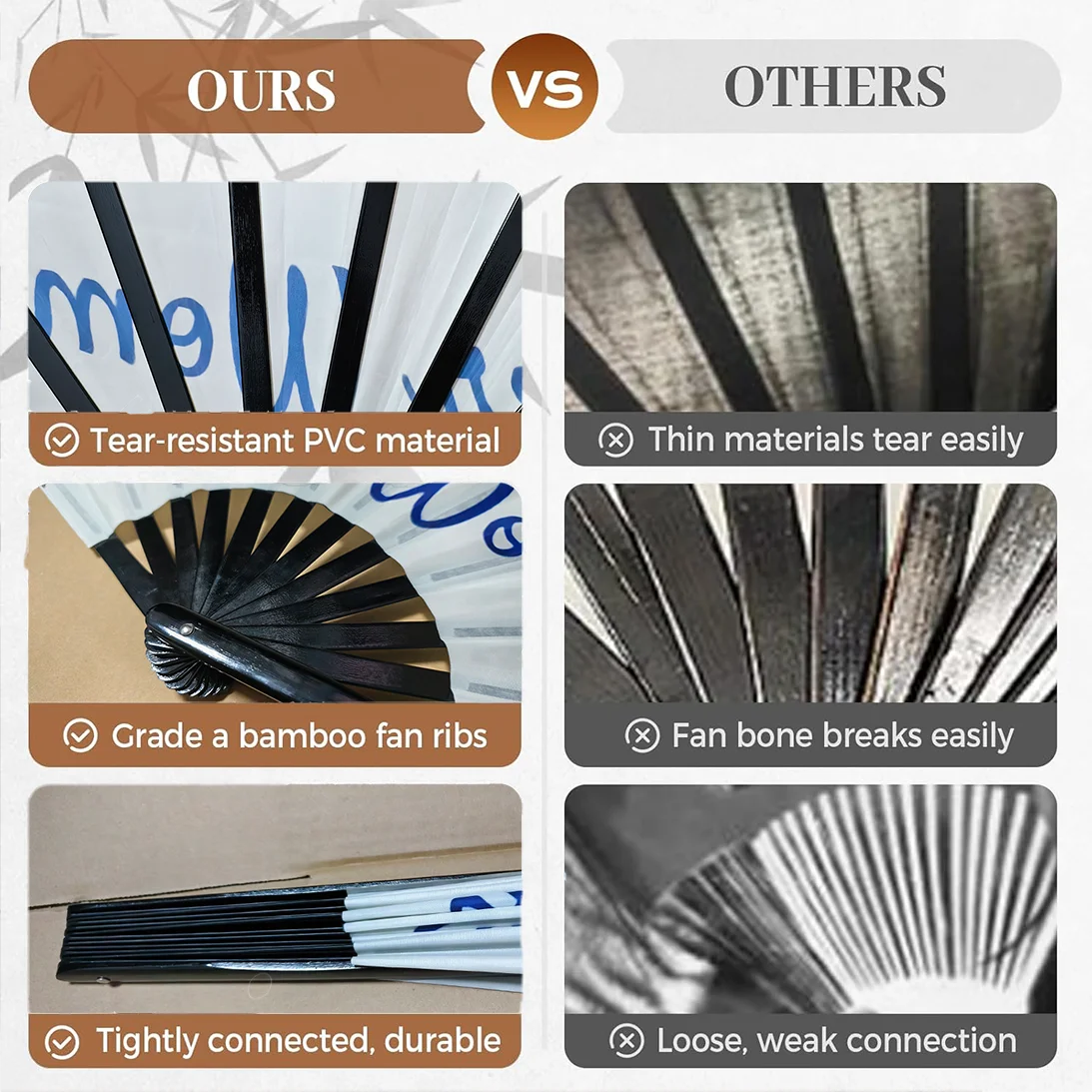 Customizable Large-Size Polyester Folding Fan - Personalized Text & Logo Design, Vibrant Striped Patterns. Ideal For_voghion.com