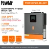 PowMr 1.5KW 1KW Solar Hybrid Inverter 12V 220V Pure Sine Wave With Charging MPPT 80A Solar Chage Controller Panel 150VDC Input 2