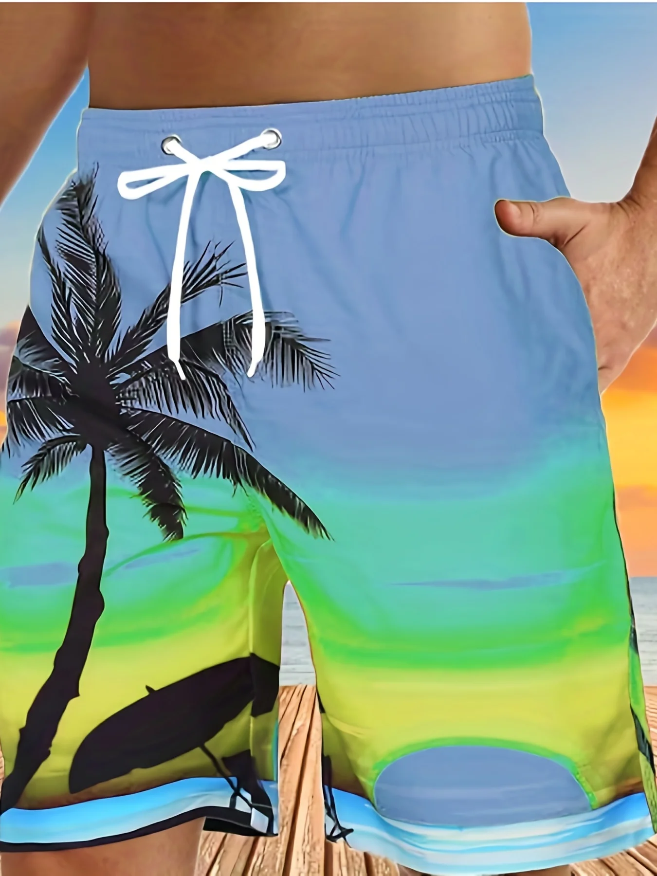 Men's Summer Sports Shorts Quick Drying Pants Sport Pants Coconut Tree Print Beach Pants Gym Pant Workout Pant Men Women Shorts 4