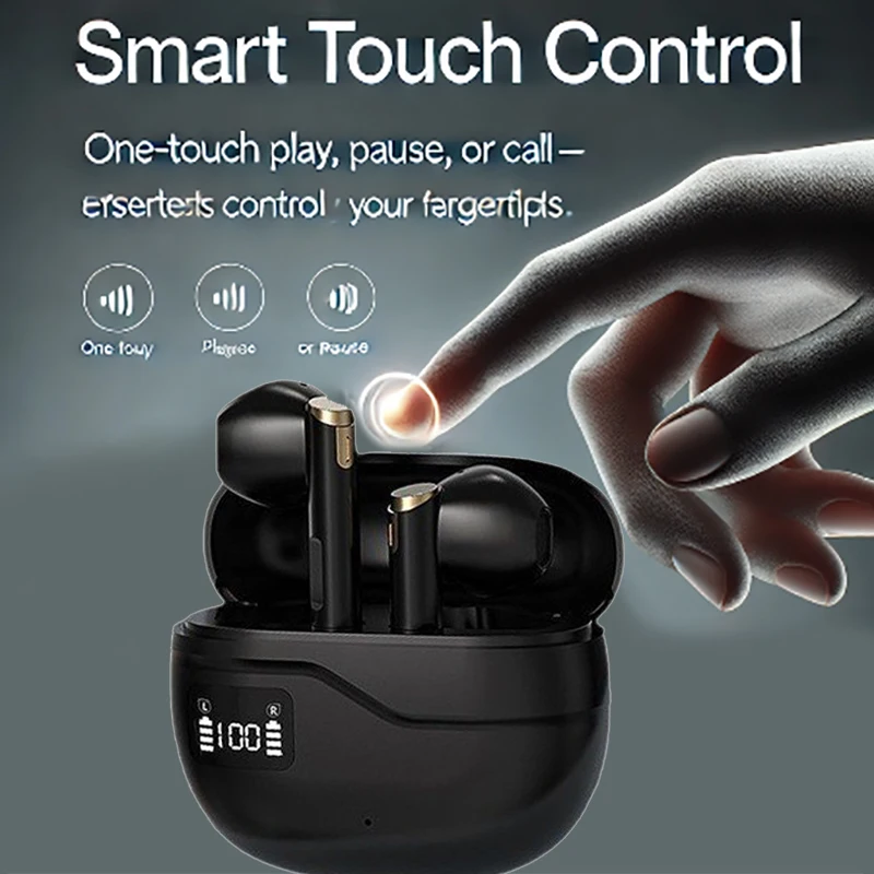 Bluetooth Earbuds High-Power Wireless Bluetooth 5.3 Gaming Noise-Canceling Headphones Sports Bluetooth Super Bass In-Ear Earphones for Android