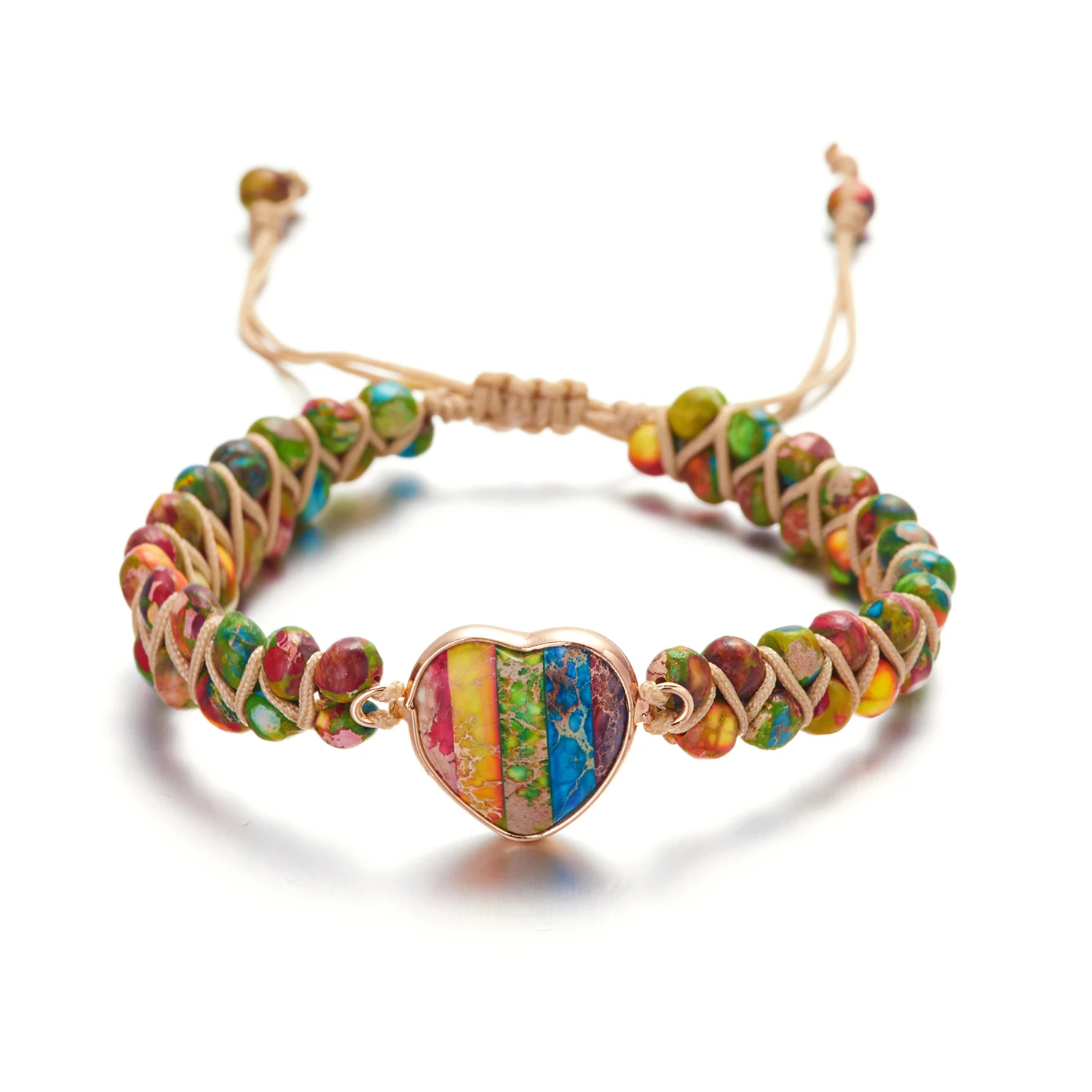 QYAQ Bracciali Naturali Pietra da Donna,Braccialetto di Perline di Pietra Naturale per Le Donne Braccialetto di Pietra Lavica Tessere Regolabile 7 Chakras Braccialetto Boho Gioielli Regalo per Le Cop
