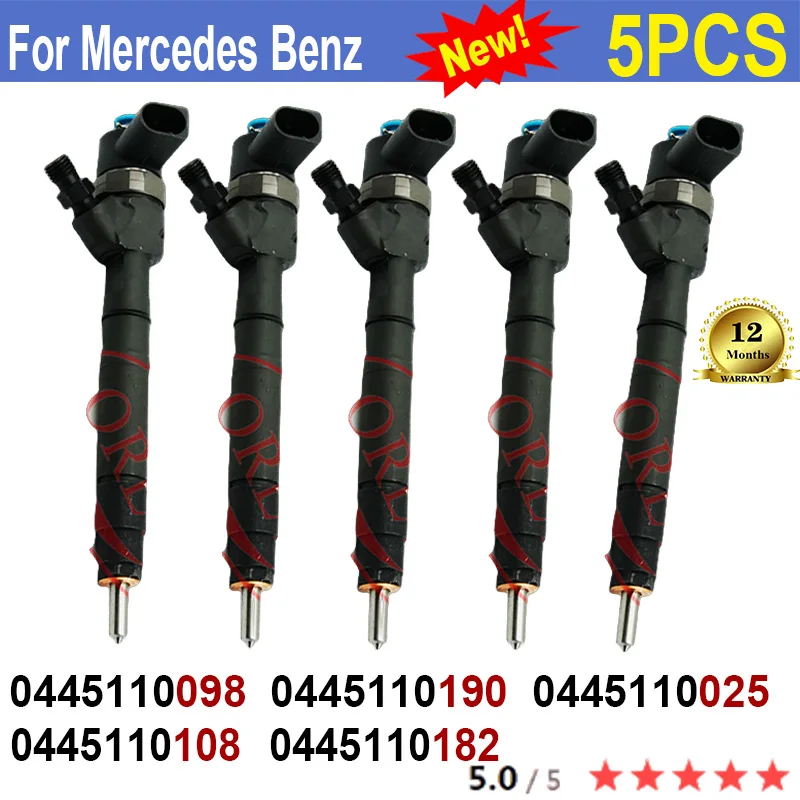 

5PCS NEW 0445110098 0445110190 Diesel Engine Injector 0445110025 0445110072 0445110121 For BOSCH Mercedes Benz