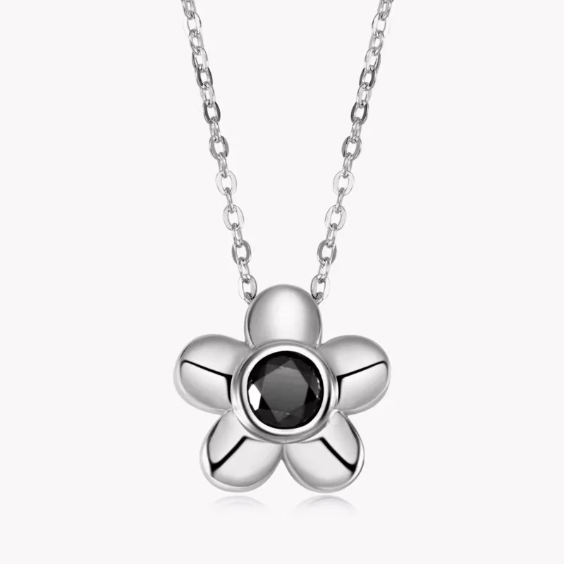 

Iced Black Moissanite Sunflower Necklace 925 Silver 0.5ct Moissanite Diamond Flower Pendant Necklace Pass Test Ins 2022 Jewelry