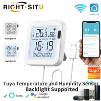 Tuya Temperature and Humidity Smart Sensor With Backlight for Smart Home var WiFi SmartLife Work with Alexa Google Assistant