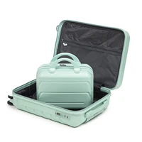 Ensemble de bagages à roulettes ABS 2 pièces 14''/19'' avec serrure à combinaison et trousse de toilette 14'' (Vert) 3