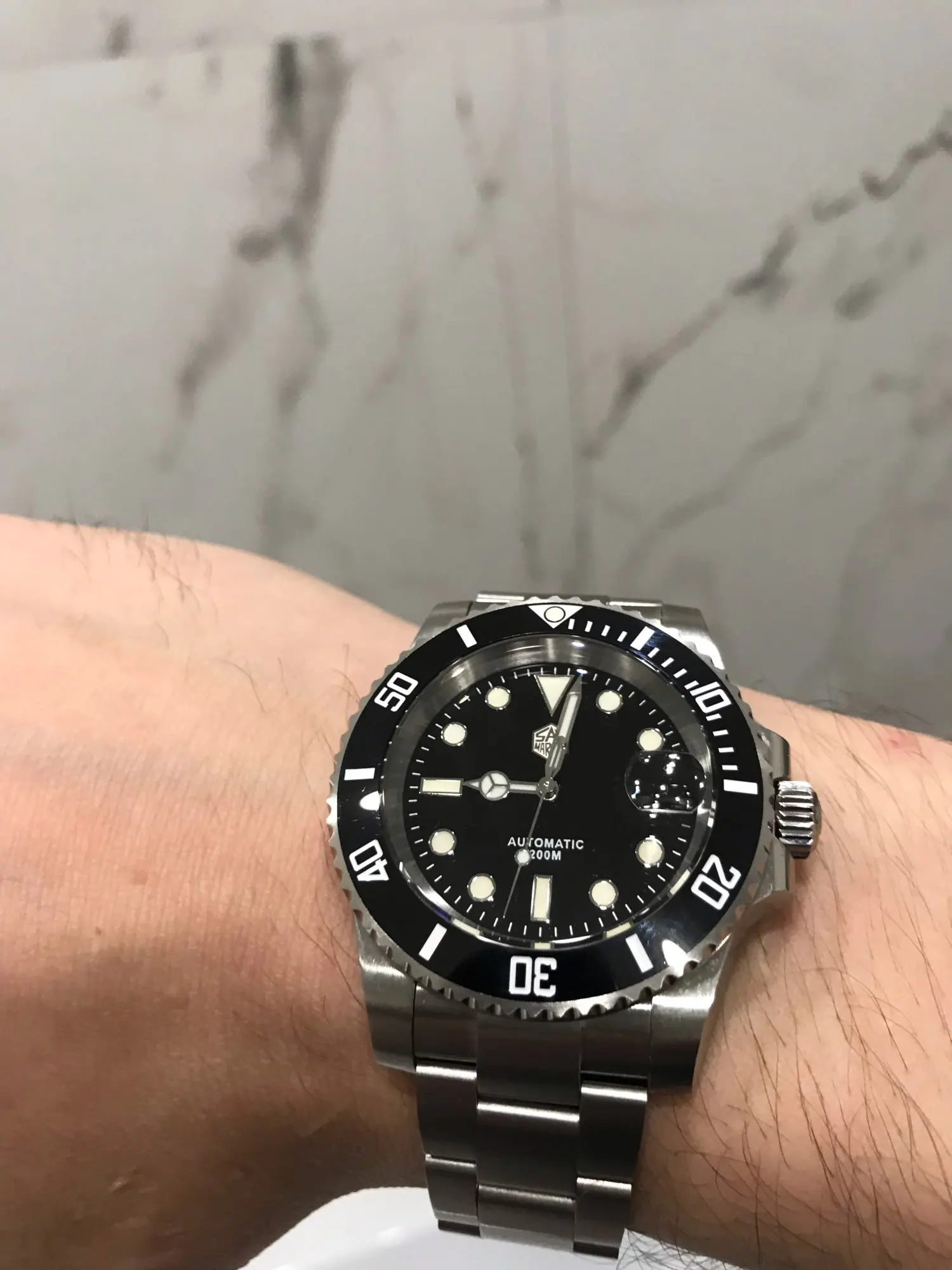 San Martin Diver Water Ghost Luxury Sapphire Crystal Men Automatic Mechanical Watches Ceramic Bezel 20Bar Luminous Date Window