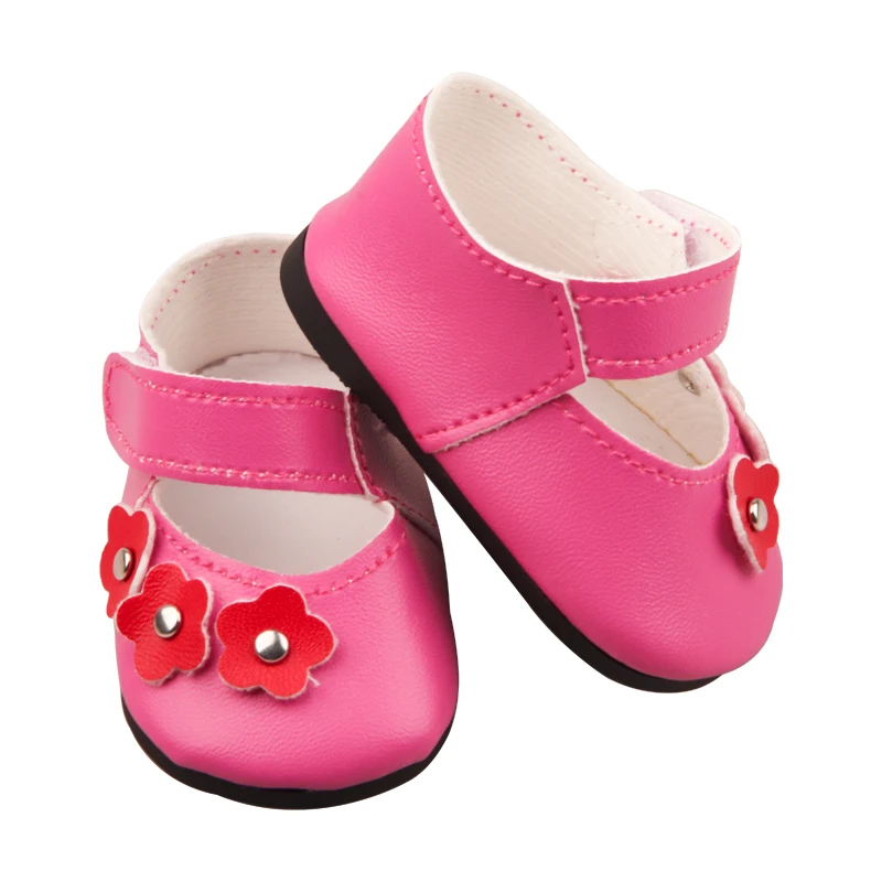 7cm Flower Doll Shoes High-quality Leather Mini Shoes For 18 Inch American&43cm Baby New Born,Our Generation Girl Doll Toy