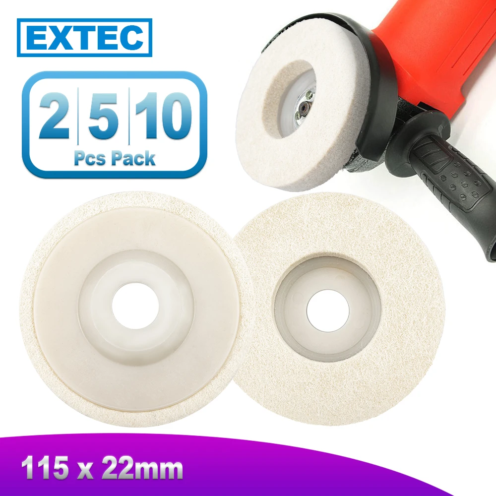 2/5/10pcs 115mm Wool Felt Disc Polishing Buffing Wheel Pad Bore for