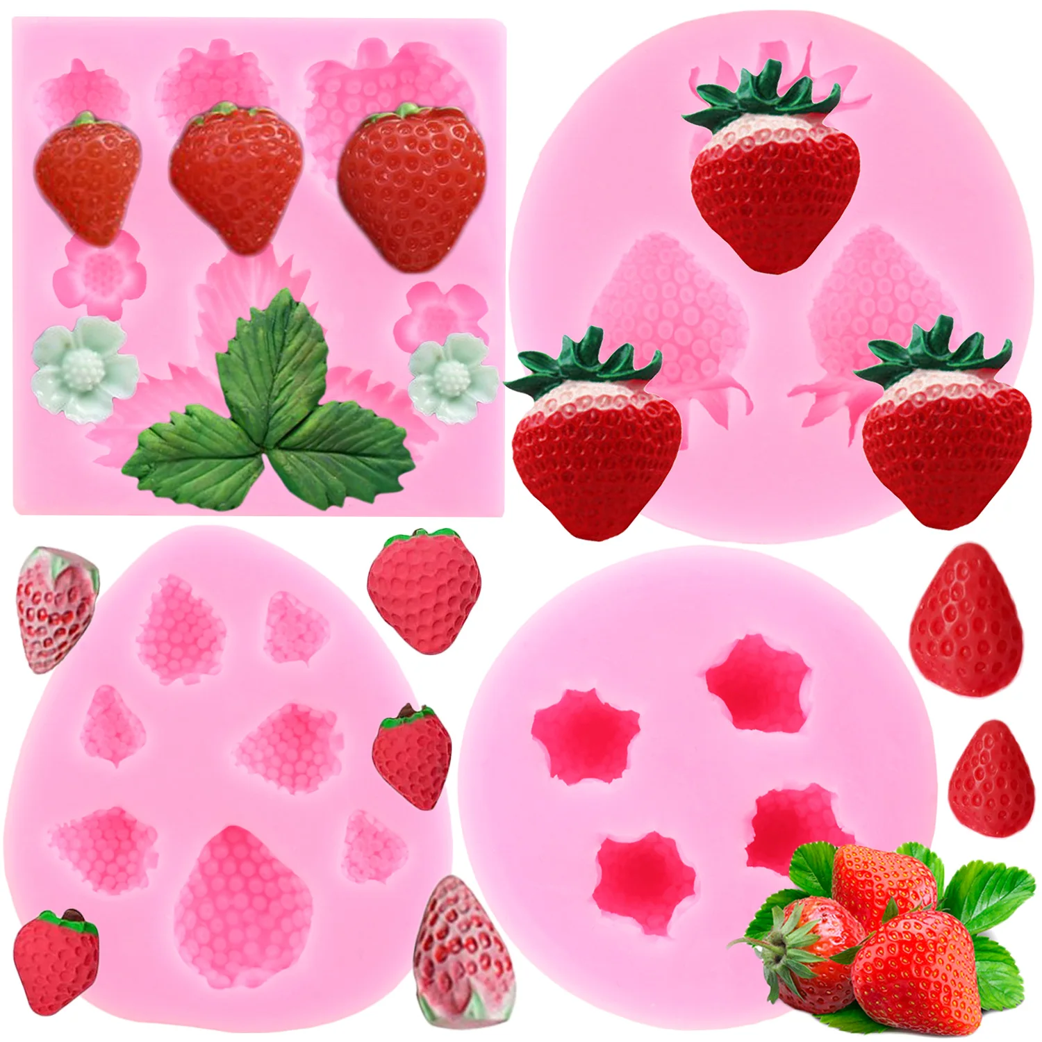 Lovely Strawberry Mold,Fruit Mold,Tropical Fruit Mold,Silicone Mold