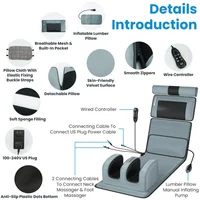 Full Body Vibration Massage Mat with Neck & Foot Massager Full Body Heated Massage Mat Electric Shiatsu Back/Neck/Leg Massager 3