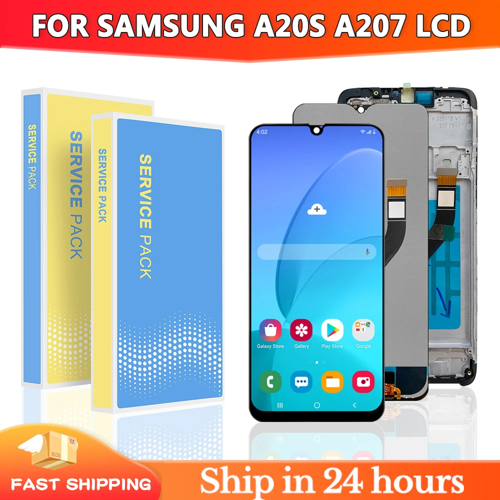 Per Samsung A20S A207 A2070 Sm-A207F Schermo Lcd Digitizer Assembly Parti Di Ricambio Per Samsung A20S Lcd