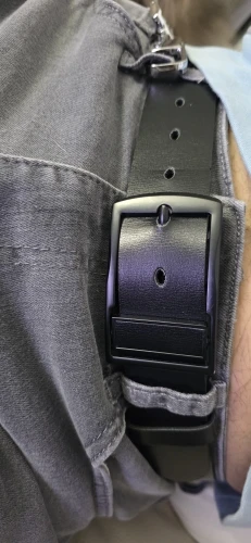 MIDNIGHT SOVEREIGN™ – Black Buckle Genuine Leather Belt photo review