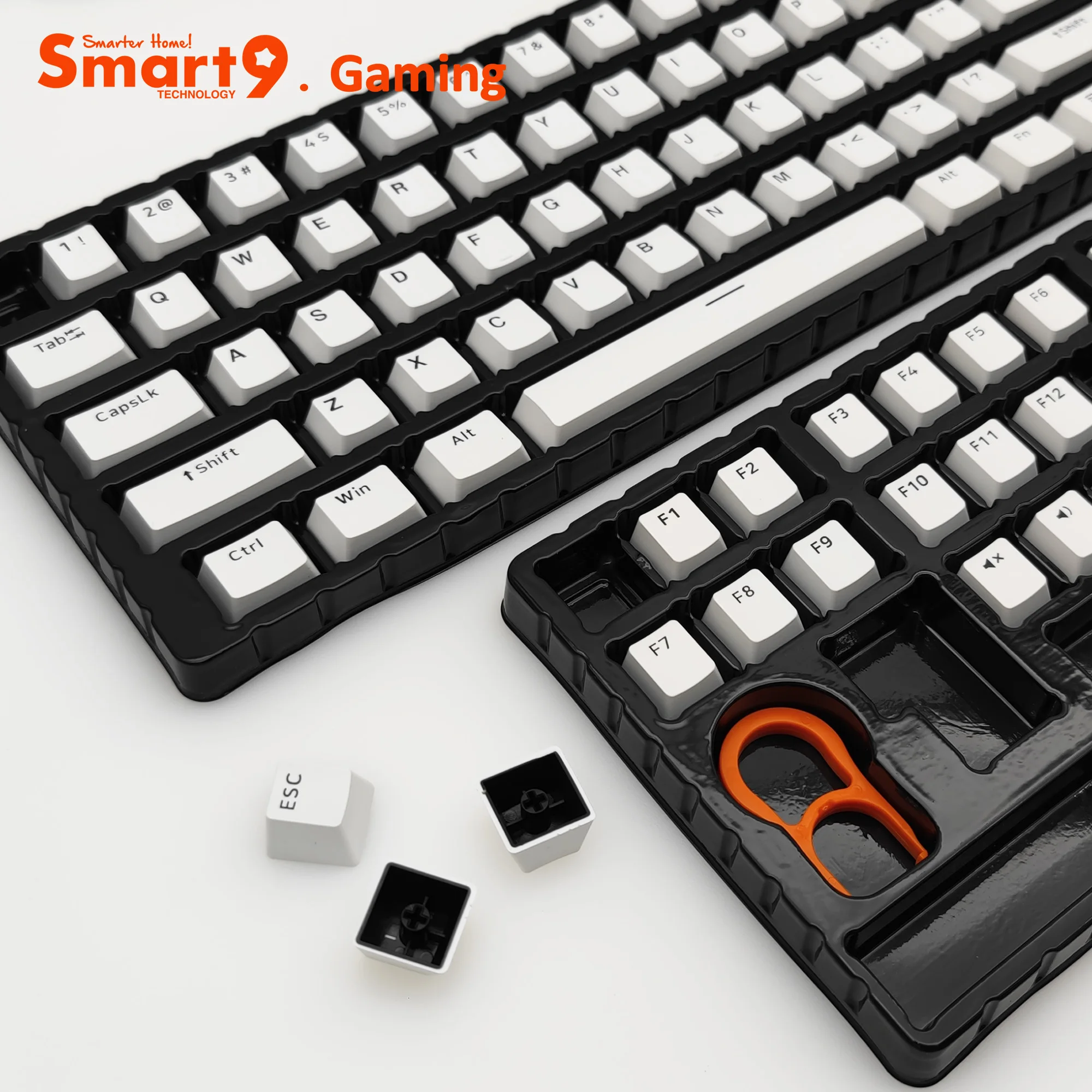 Pbt Duplo Tiro Keycaps Arco Wob com Perfil Oem 148 Chaves Layout Conjunto Completo para Teclados Mecânicos Smart9 - Imagem 2