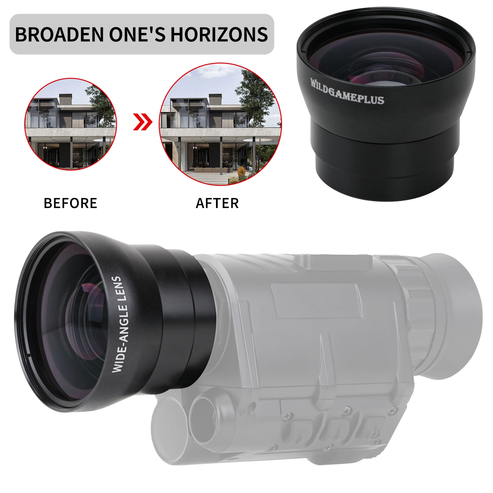 Wide Angle Lens For NVG30/NVG50 Helmet 940nm IR Night Vision Scope HD Wide-Angle Increase 15&deg; NVG30 Wide 50&deg; FOV Lens