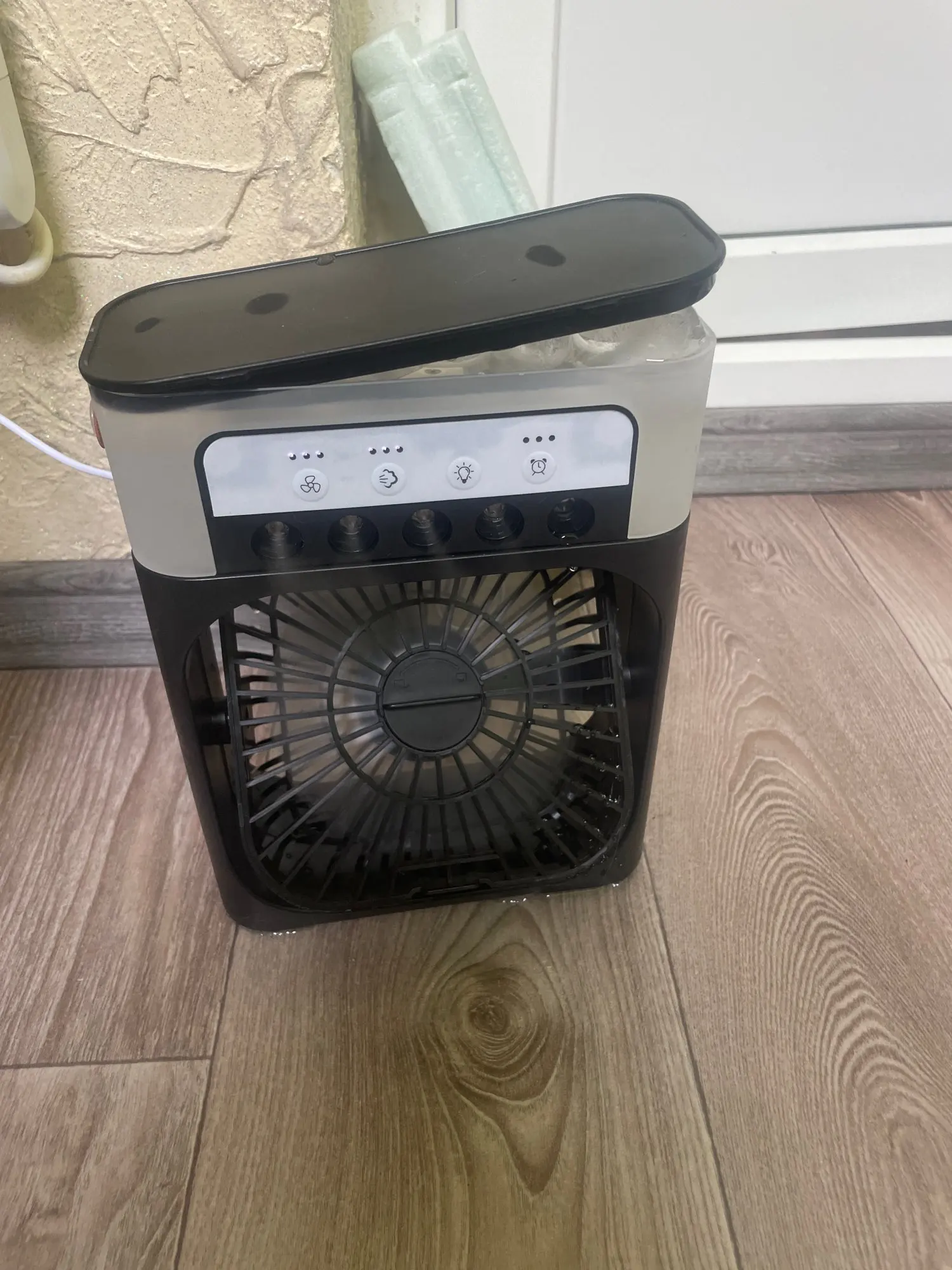 3-in-1 Portable Air Cooler Fan – LED Night Light, Humidifier & USB-Powered Mini AC