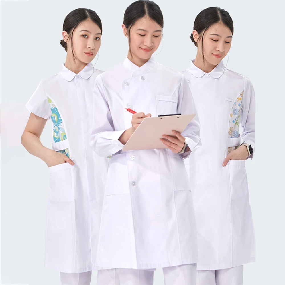 Medical Nurse Gown Women Scrub Uniform Robe White Long Sleeve Workwear  Hospital Scrubs Nursing Dress Healthcare Uniforms 902-cs - Nurse  Uniforms(non-protective) - AliExpress