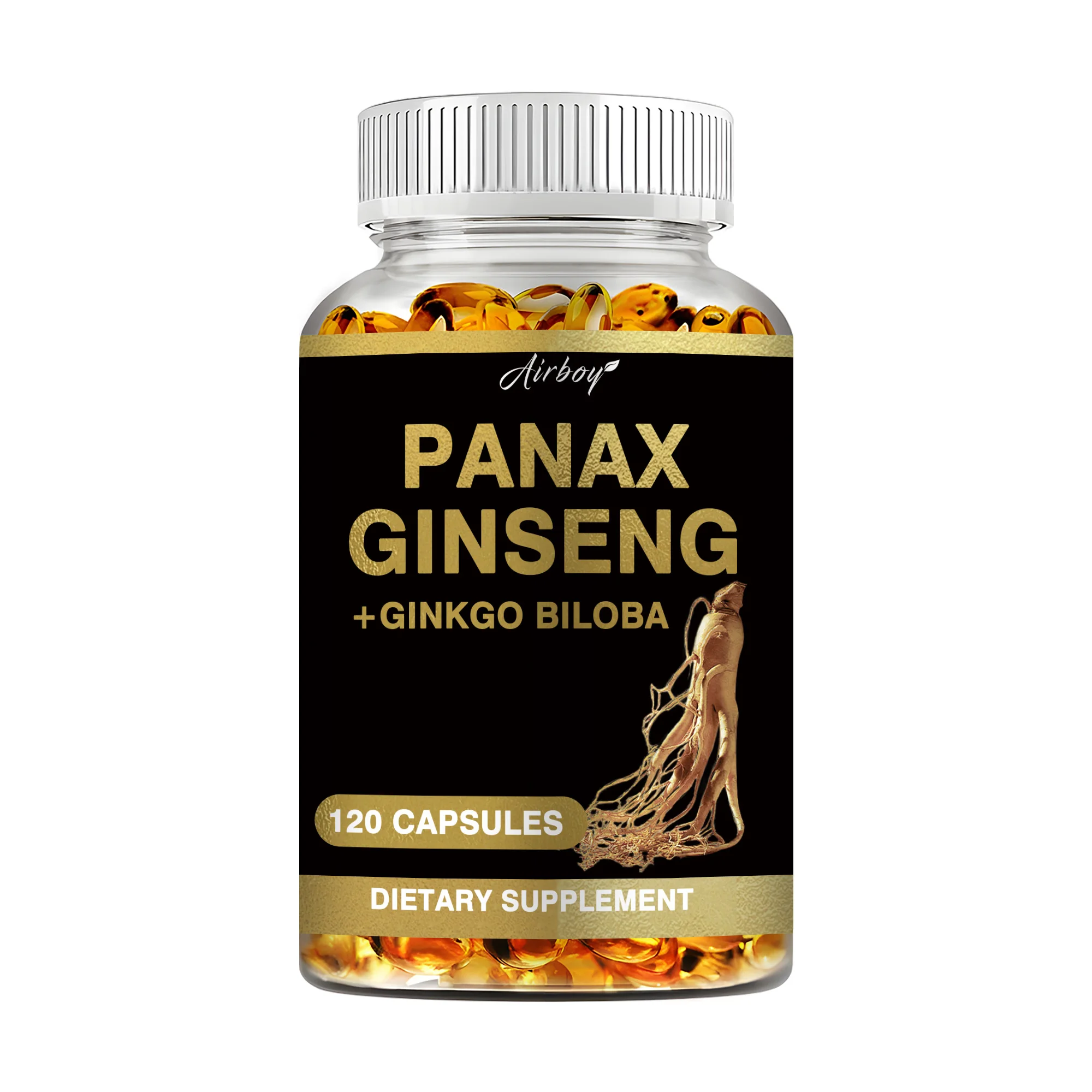 thumbnail image 1 of Panax Ginseng + Ginkgo Biloba - Favorece la energía, la fuerza, mejora la memoria y el rendimiento mental - 120 s, 1 of 5
