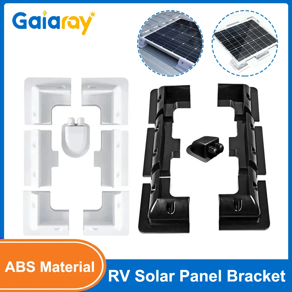 Solar panel mounting bracket kit RV roof photovoltaic panel ABS fixing bracket with waterproof wire box for Caravan Boat Yacht solar panel mounting set
