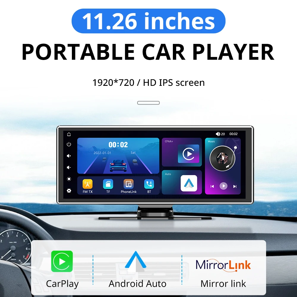 ACODO 11.26 Inch CarPlay Android Auto Car Radio Multimedia Video