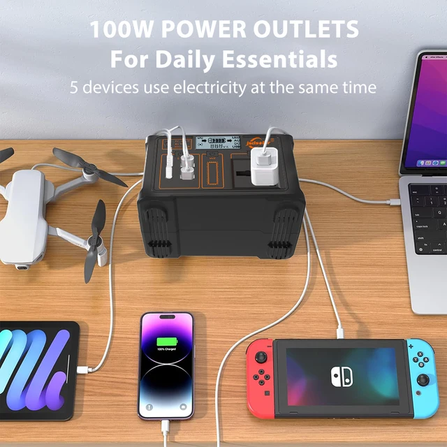 100W 24000mAh Portable Power Station 220V/110V Power Bank 76.8Wh Solar Power Generator LiFePO4 Outdoor Energy For Camping Travel 2